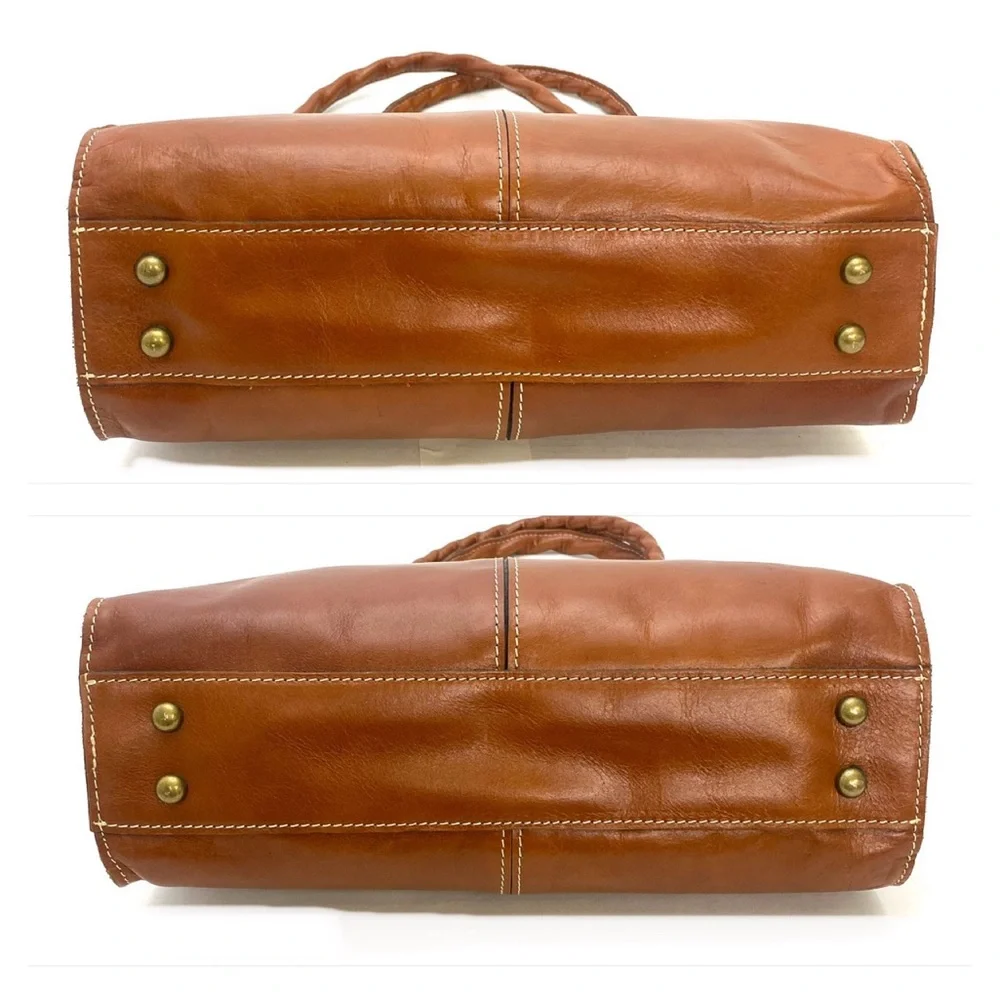 Patricia Nash Tan Rienzo Leather Heritage Collection Satchel